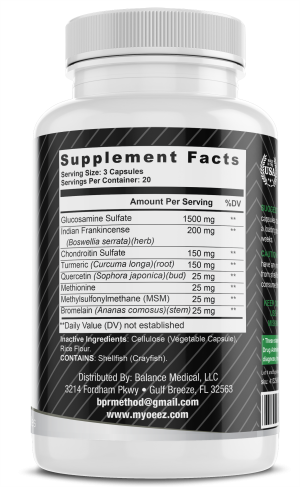 Myo-Eez Joint Relief - Glucosamine, Boswellia, Turmeric & Chondroitin Joint Support (60 Capsules)